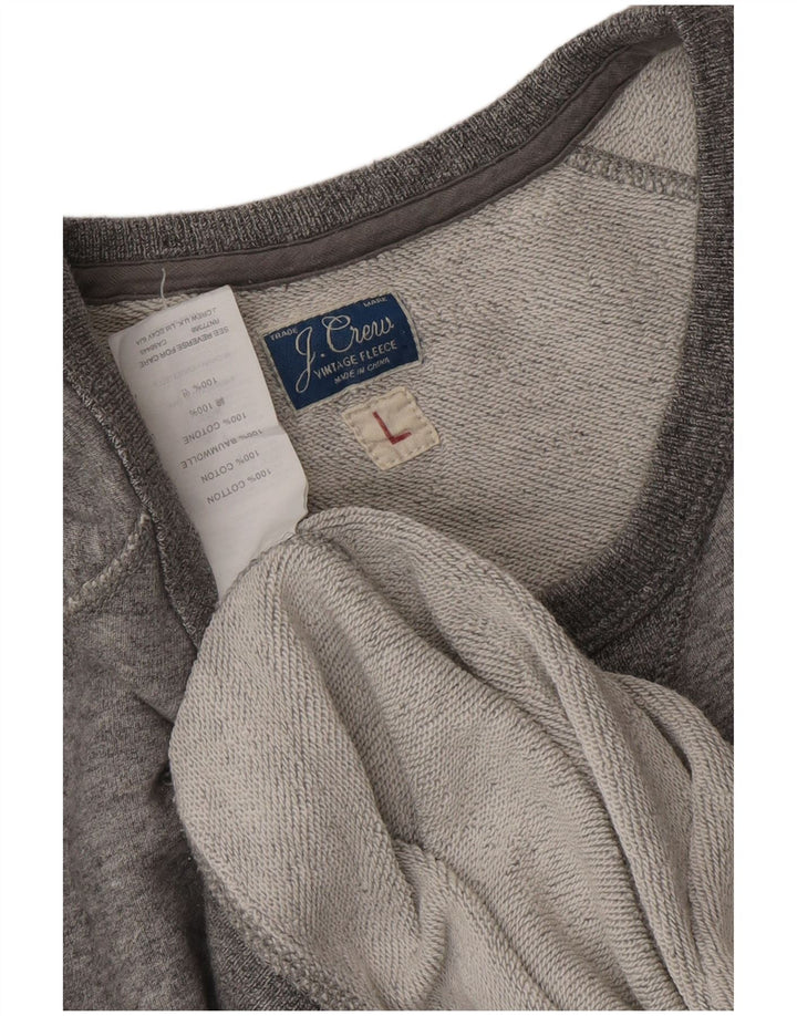 J. CREW Mens Sweatshirt Jumper Large Grey Flecked Cotton