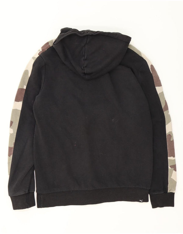 Felpa con cappuccio e zip grafica da uomo Puma in cotone mimetico nero medio
