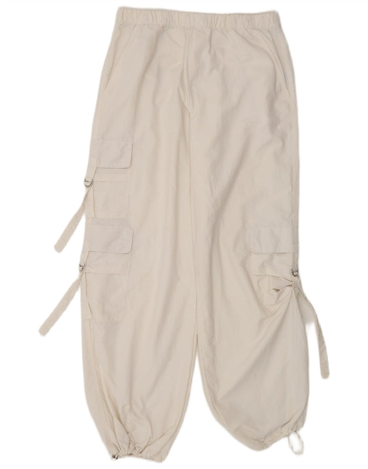 Pantaloni cargo da jogging da donna Zara piccoli W28 L30 bianchi in poliammide