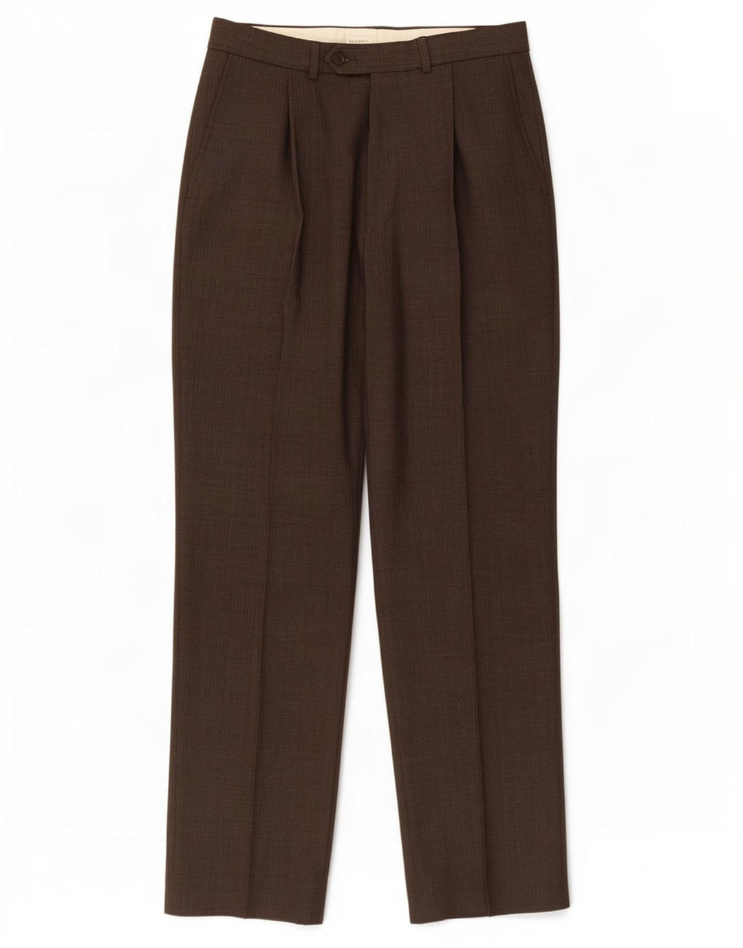 Pantaloni da abito con pegging da uomo Marks & Spencer W32 L31 poliestere marrone