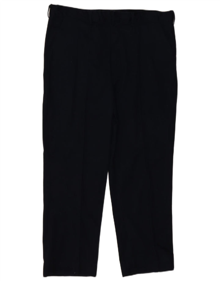 Pantaloni da abito dritti da uomo Dickies W40 L28 classico in poliestere blu navy