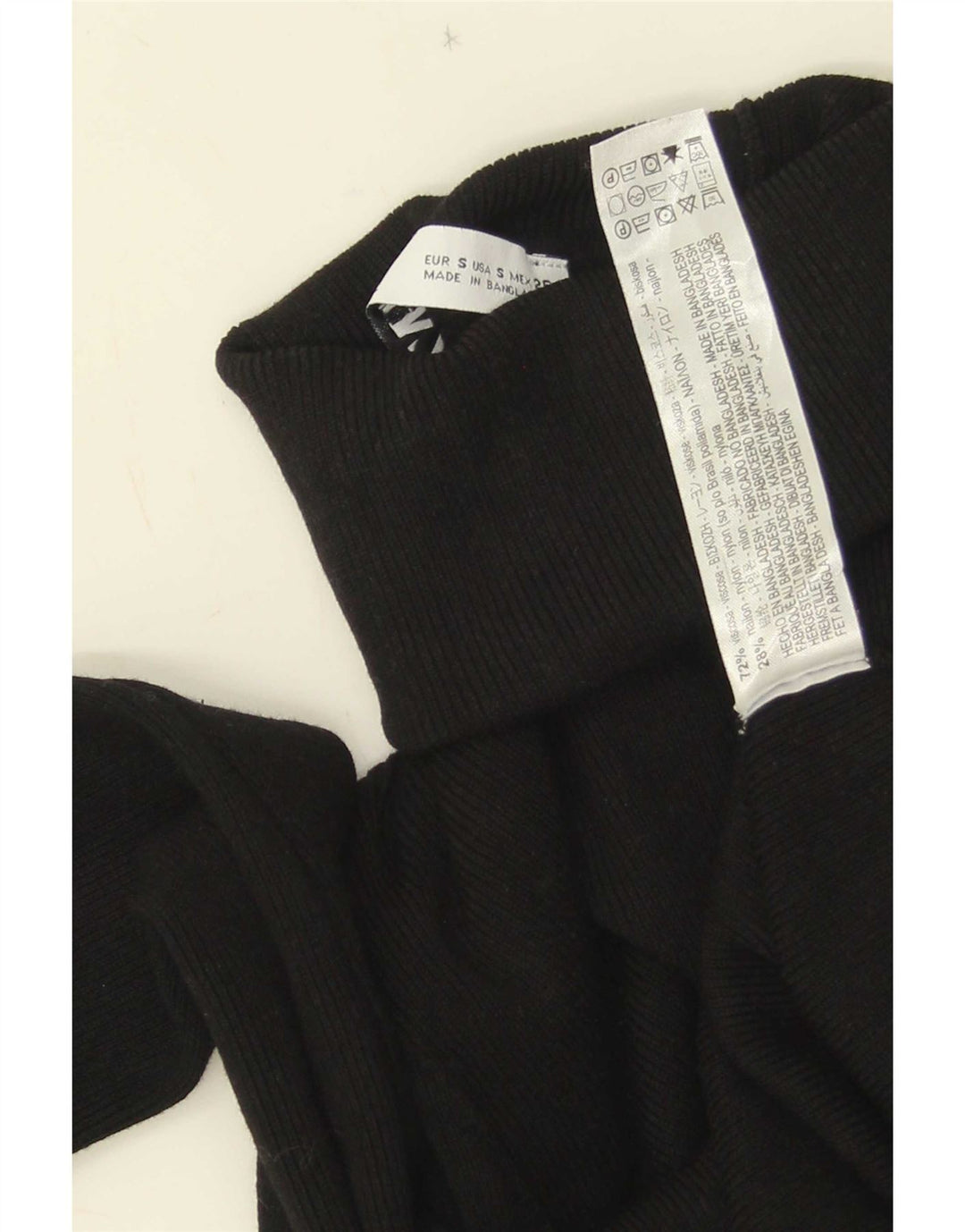 Maglione maglione a collo alto da donna Zara UK 10 piccolo in viscosa nera