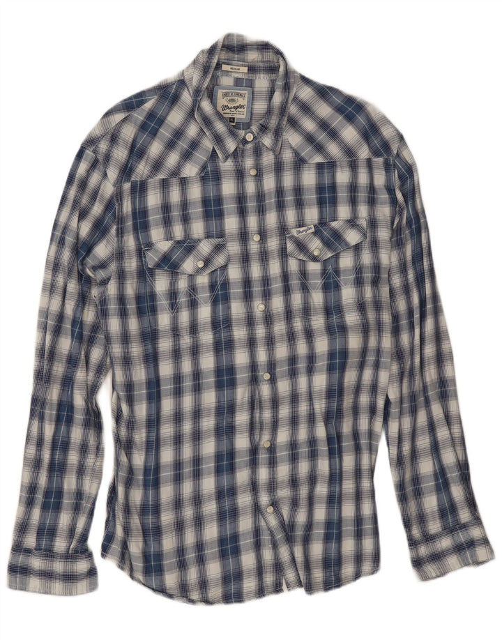 Camicia Wrangler da uomo vestibilità regolare XL in cotone a quadri blu