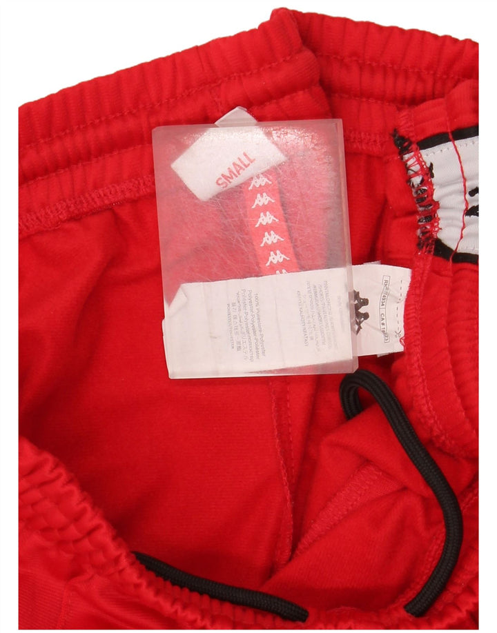 Pantaloni da tuta con grafica Kappa da uomo Small in poliestere color block rosso