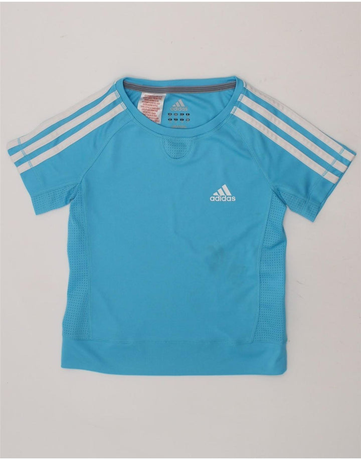 ADIDAS Boys Climacool T-Shirt Top 7-8 Years Blue Polyester Vintage Adidas and Second-Hand Adidas from Messina Hembry 