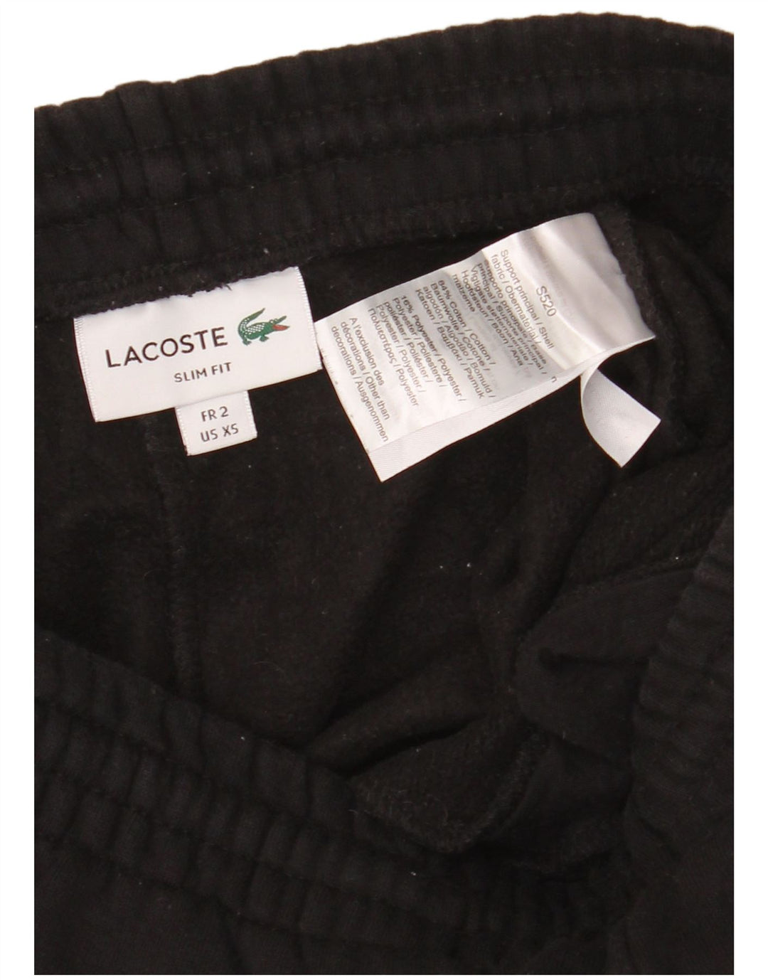 LACOSTE Pantaloni da tuta da uomo slim fit da jogging taglia 2 XS cotone nero