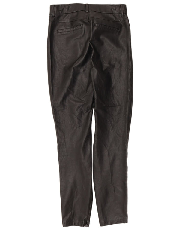 Pantaloni slim in ecopelle da donna Zara piccoli W26 L27 neri