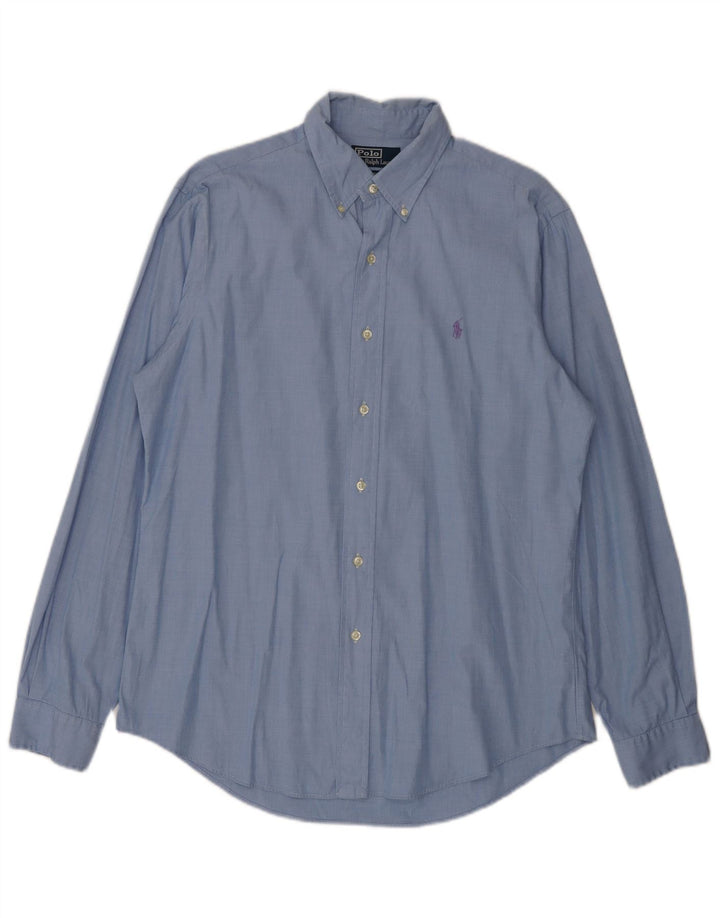 POLO RALPH LAUREN Camicia da uomo su misura taglia 16 40/41 grande cotone blu