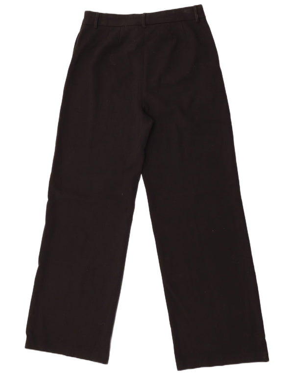 Pantaloni chino a gamba larga da donna Marks & Spencer UK 12 medi W32 L43 neri