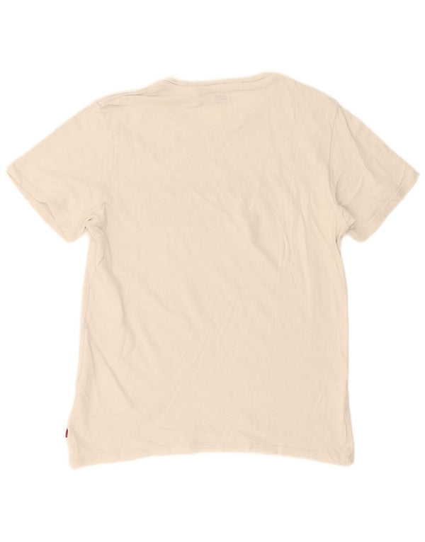 Levi's T-shirt grafica oversize da donna Top UK 10 Small Bianca