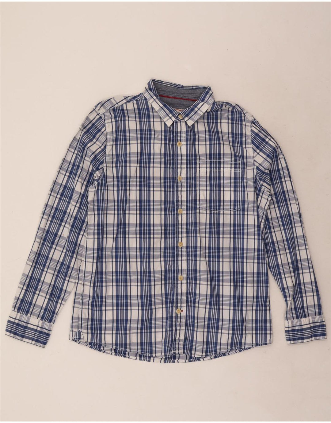 Camicia da uomo Fat Face Large in cotone a quadri blu