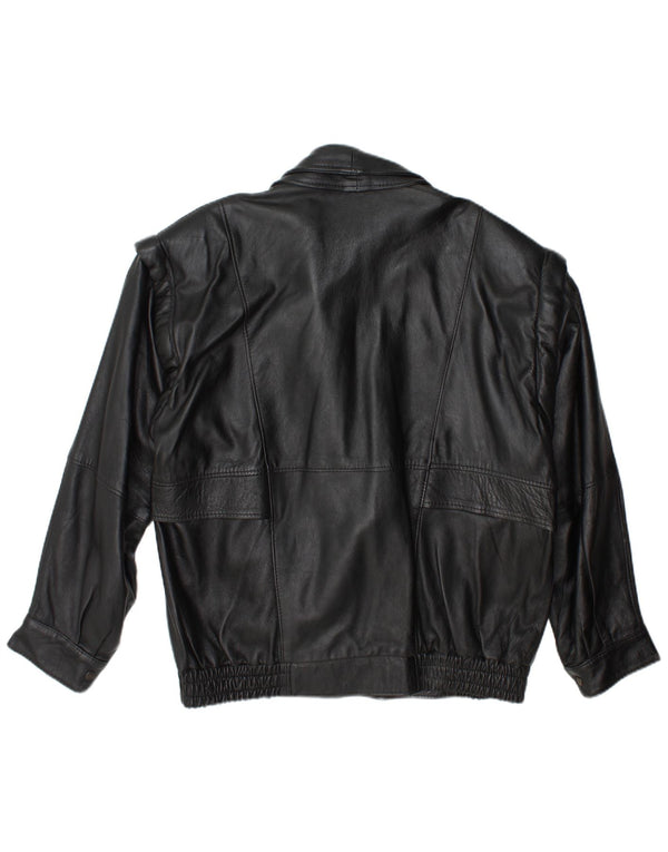 Giacca in pelle vintage da uomo UK 42 XL nera