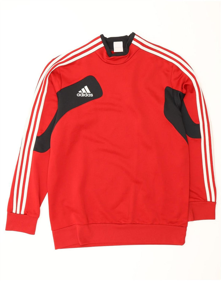 Felpa da uomo Adidas Jumper UK 42/44 Large Rosso Colourblock Poliestere