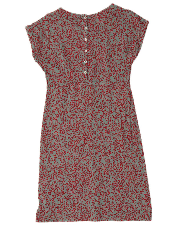 WEIRD FISH Womens Sheath Dress UK 10 Small Red Floral Cotton
