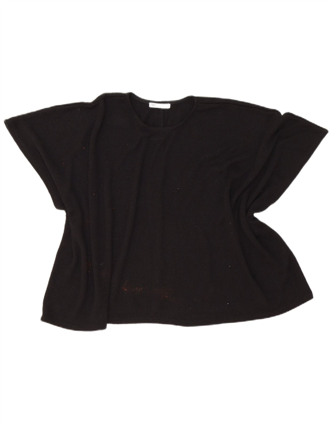 Top in camicetta poncho da donna Zara UK 14 viscosa nera media