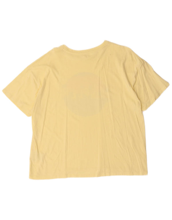T-shirt grafica oversize da donna Wrangler Top UK 10 piccola in cotone giallo