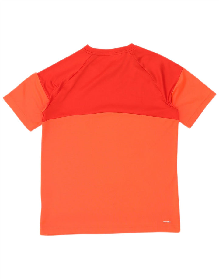T-shirt ADIDAS da ragazzo Climalite 15-16 anni in poliestere color block arancione