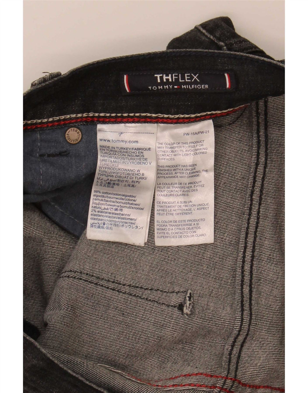 Jeans slim da uomo Tommy Hilfiger W30 L32 cotone nero