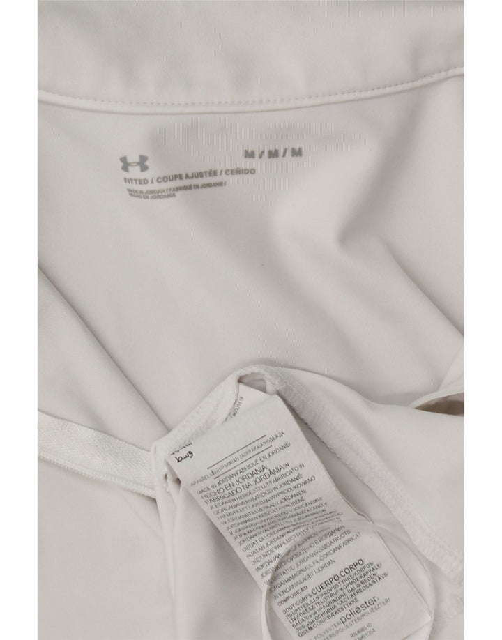 Maglia da ginnastica Under Armour da donna con collo e zip, UK 12, colore bianco medio