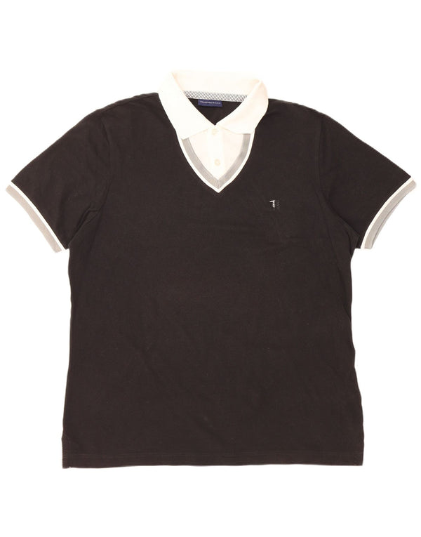 Polo Uomo TRUSSARDI JEANS 2XL Cotone Colourblock Nero