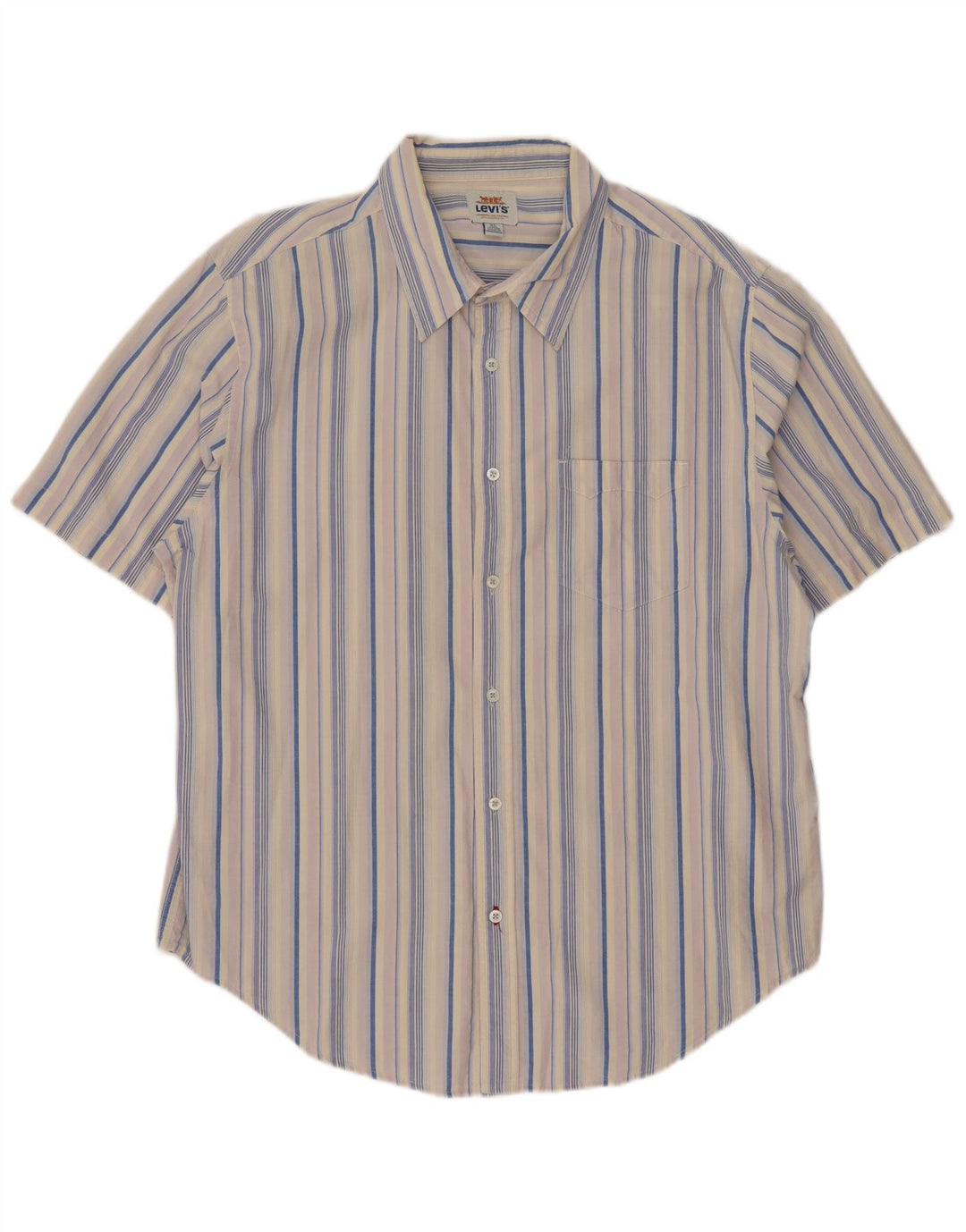 LEVI'S Camicia a maniche corte da uomo XL in cotone a righe multicolore