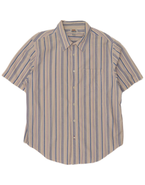 LEVI'S Camicia a maniche corte da uomo XL in cotone a righe multicolore