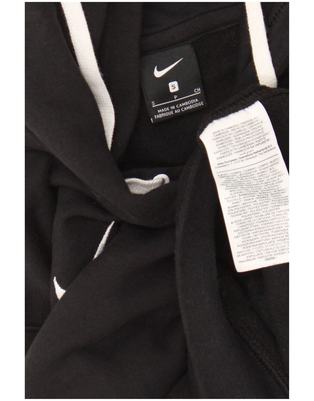 Felpa con cappuccio grafica Nike da uomo piccola in cotone nero