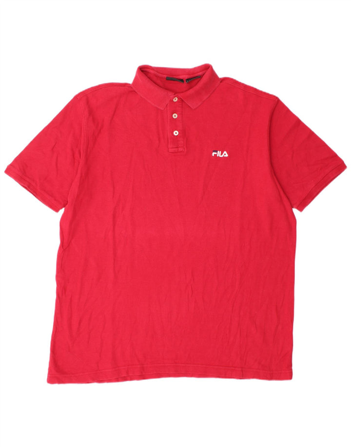 Polo da uomo Fila XL in cotone rosso