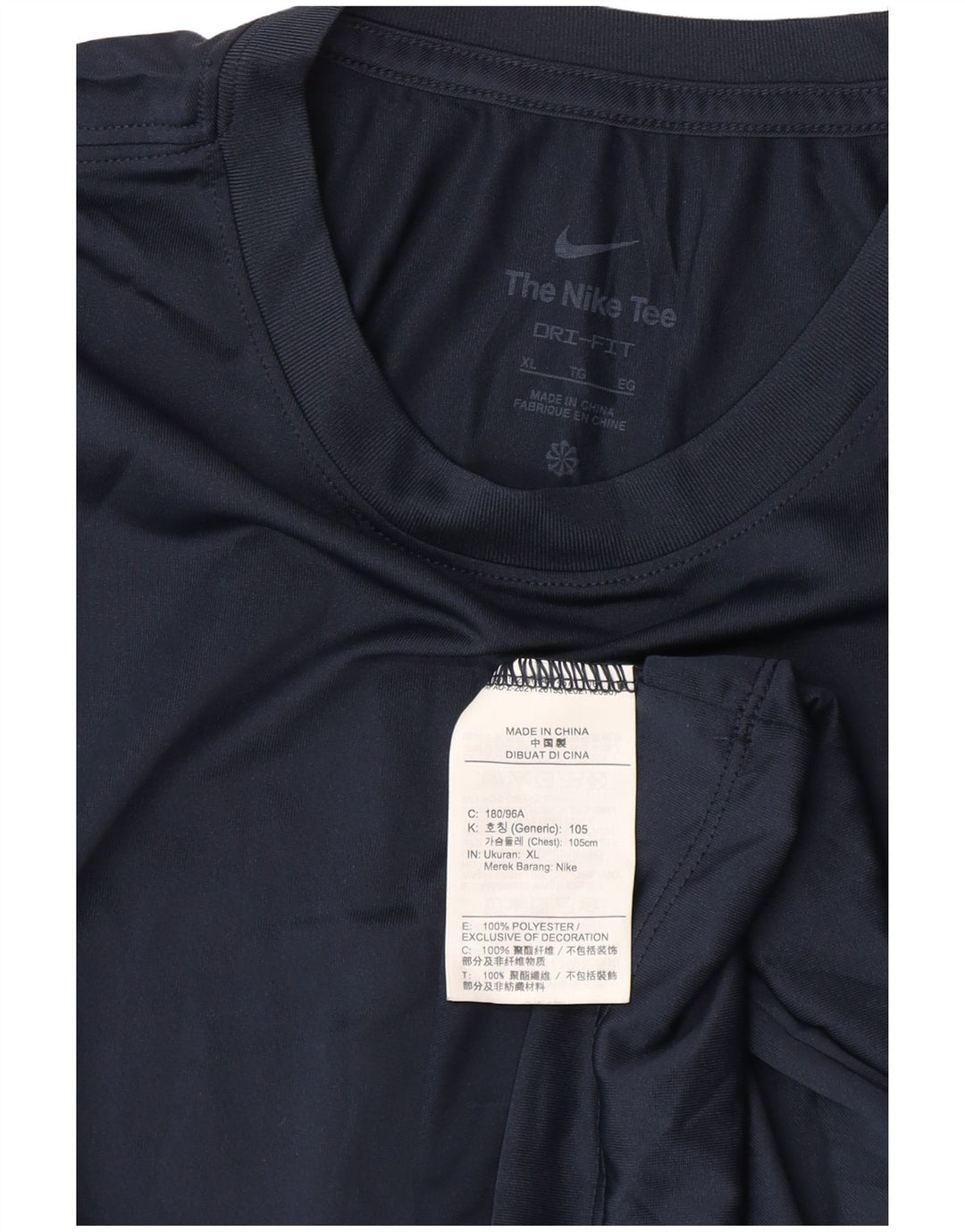 T-shirt Nike da uomo Dri Fit Top XL blu navy in poliestere