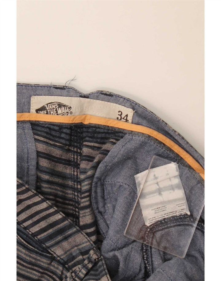 Pantaloncini casual da uomo Vans W34 grandi in cotone a righe blu