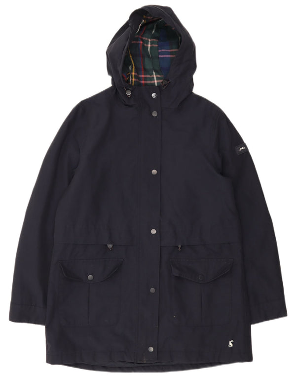 Impermeabile con cappuccio Joules da donna, vestibilità rilassata, UK 10, piccolo, blu navy