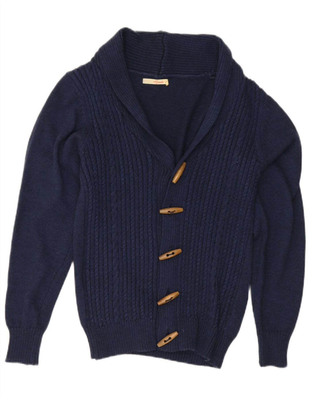 Maglione cardigan da donna Gaudi UK 16 grande lana blu navy
