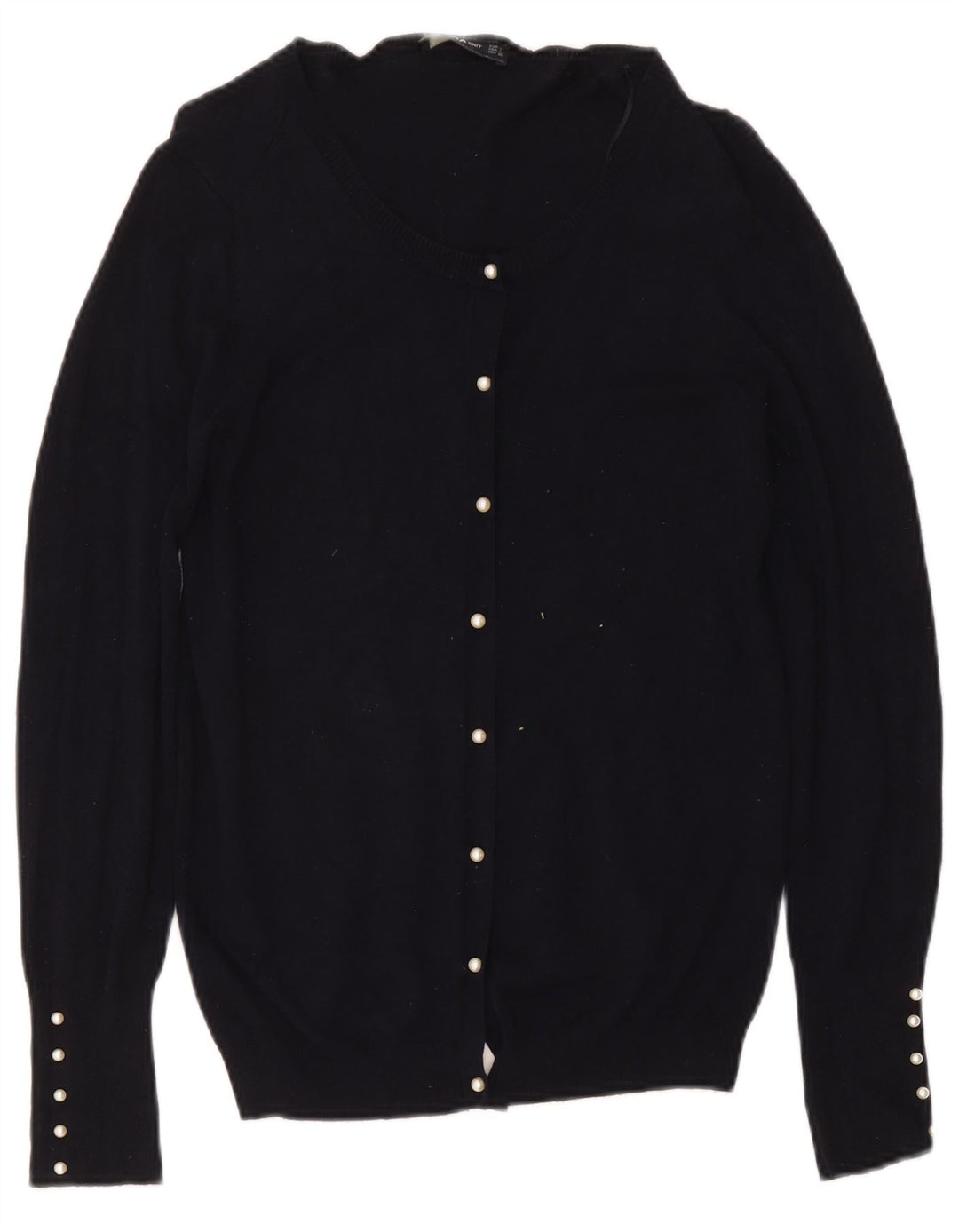 Maglione cardigan da donna Zara UK 14 grande viscosa blu navy