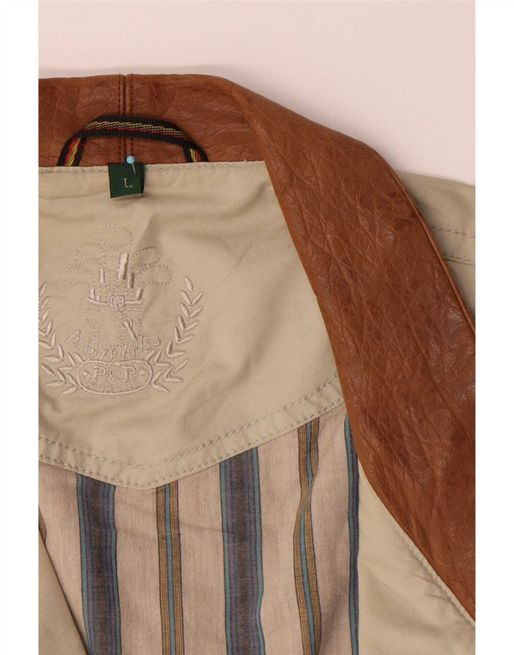 Giacca utilitaria vintage da uomo UK 40 grande cotone beige