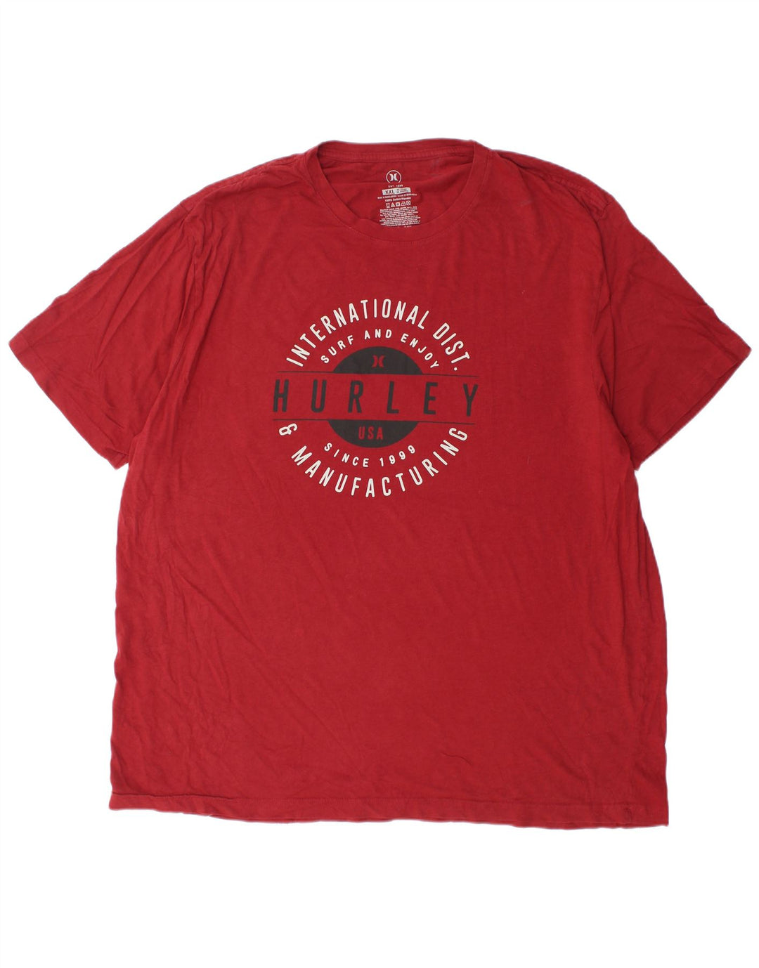 T-shirt grafica da uomo HURLEY 2XL rossa in cotone