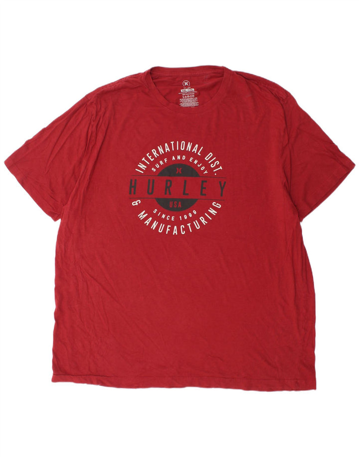 T-shirt grafica da uomo HURLEY 2XL rossa in cotone