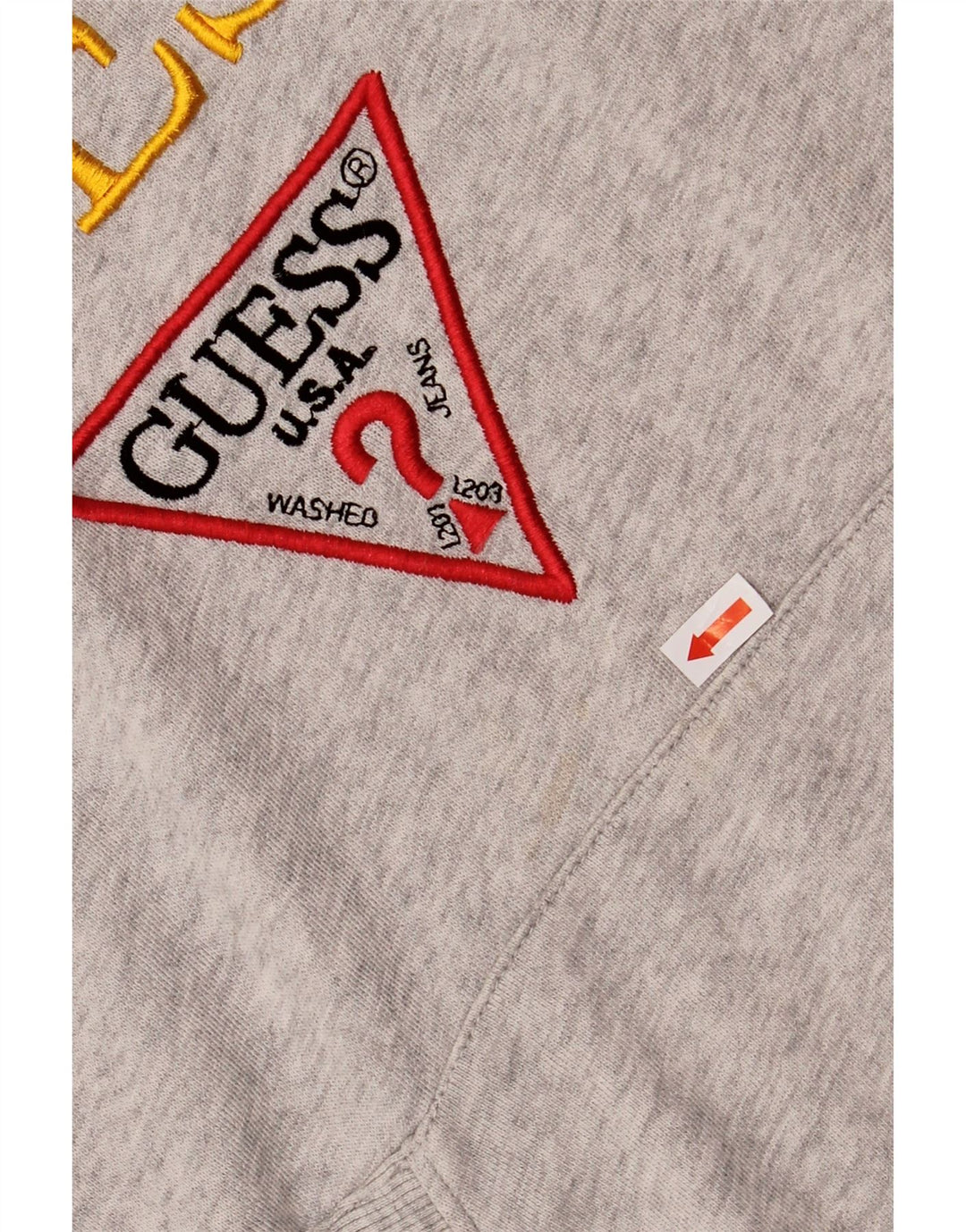 GUESS Felpa con cappuccio grafica da uomo ampia vestibilità ampia in cotone grigio