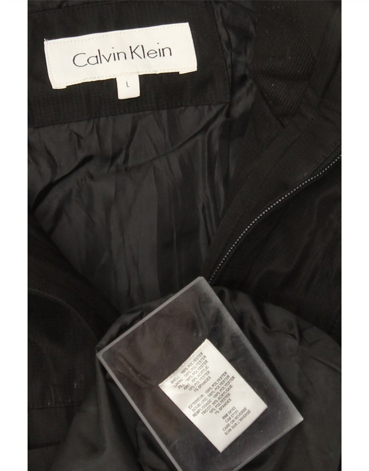 Giacca a vento con cappuccio da uomo Calvin Klein UK 40 grande poliestere nero