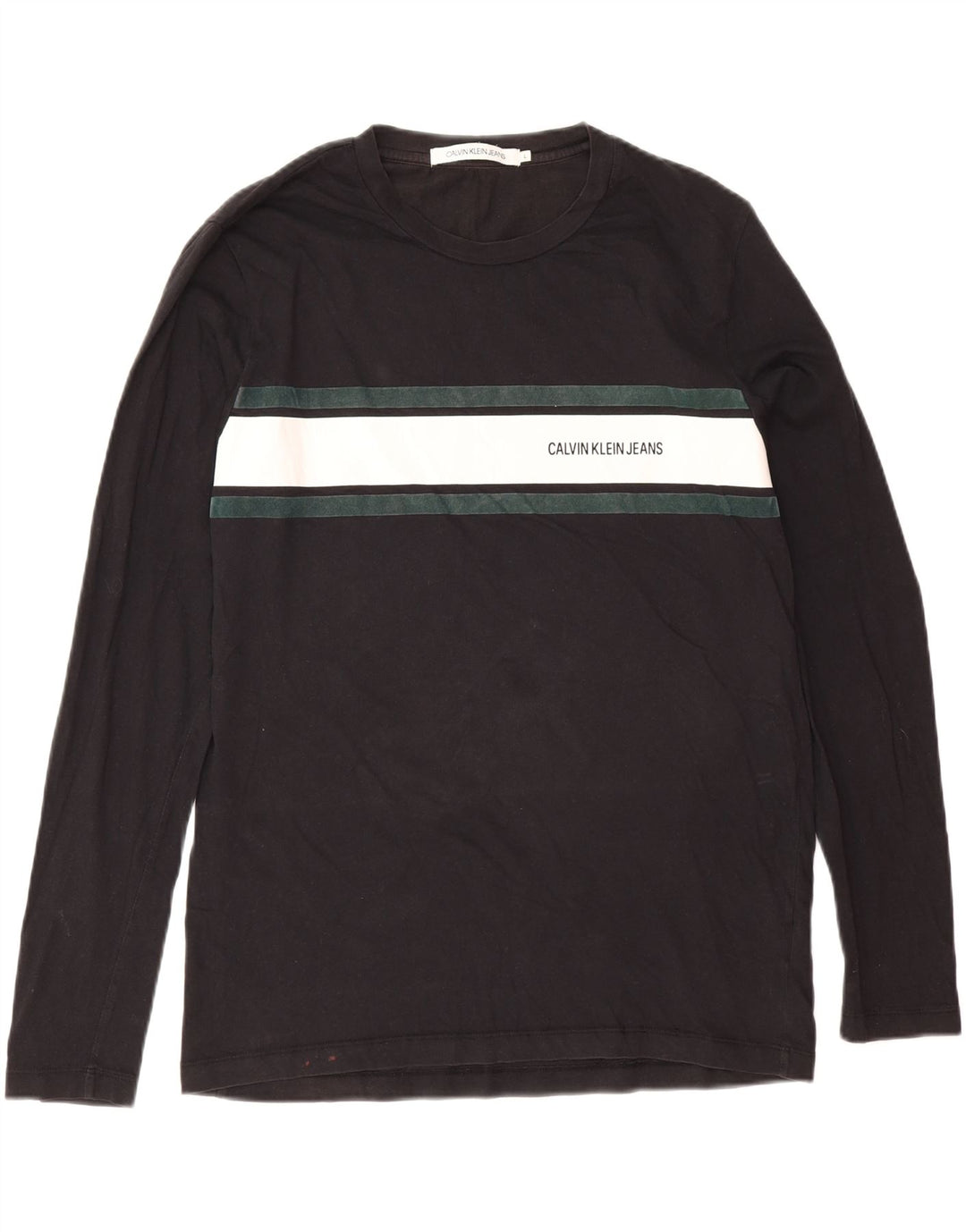 Calvin Klein Jeans Top grafico da uomo manica lunga grande color block nero