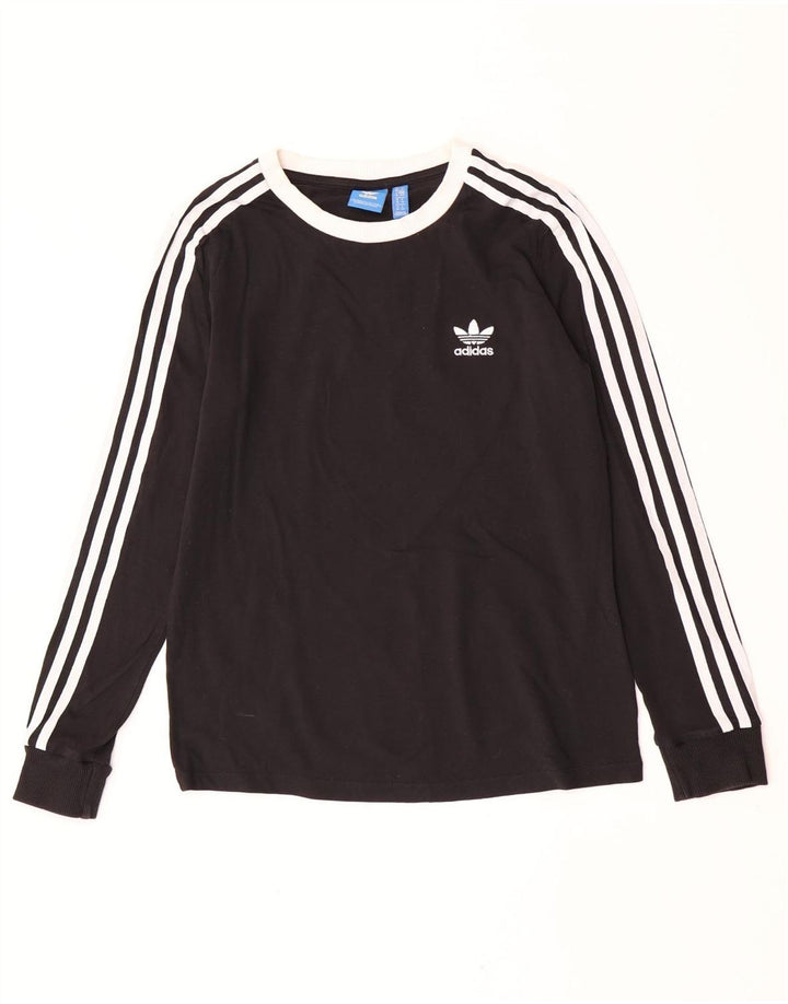 Top Adidas da donna a manica lunga UK 10 piccolo cotone nero