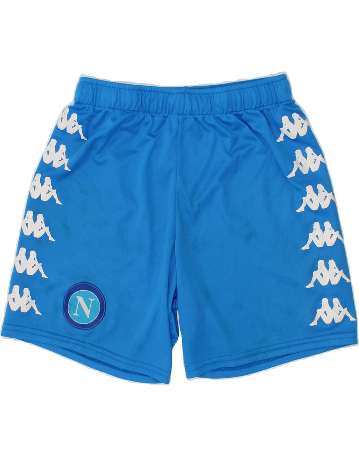 KAPPA Boys Graphic Sport Shorts 7-8 Years Blue Polyester Vintage Kappa and Second-Hand Kappa from Messina Hembry 