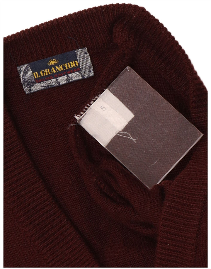 Maglione cardigan da uomo Il Granchio a righe bordeaux grandi