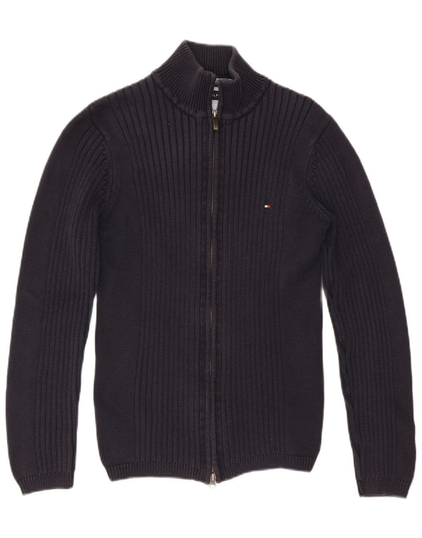 Tommy Hilfiger Womens Cardigan Sweater UK 12 Medium Navy Blue Cotton