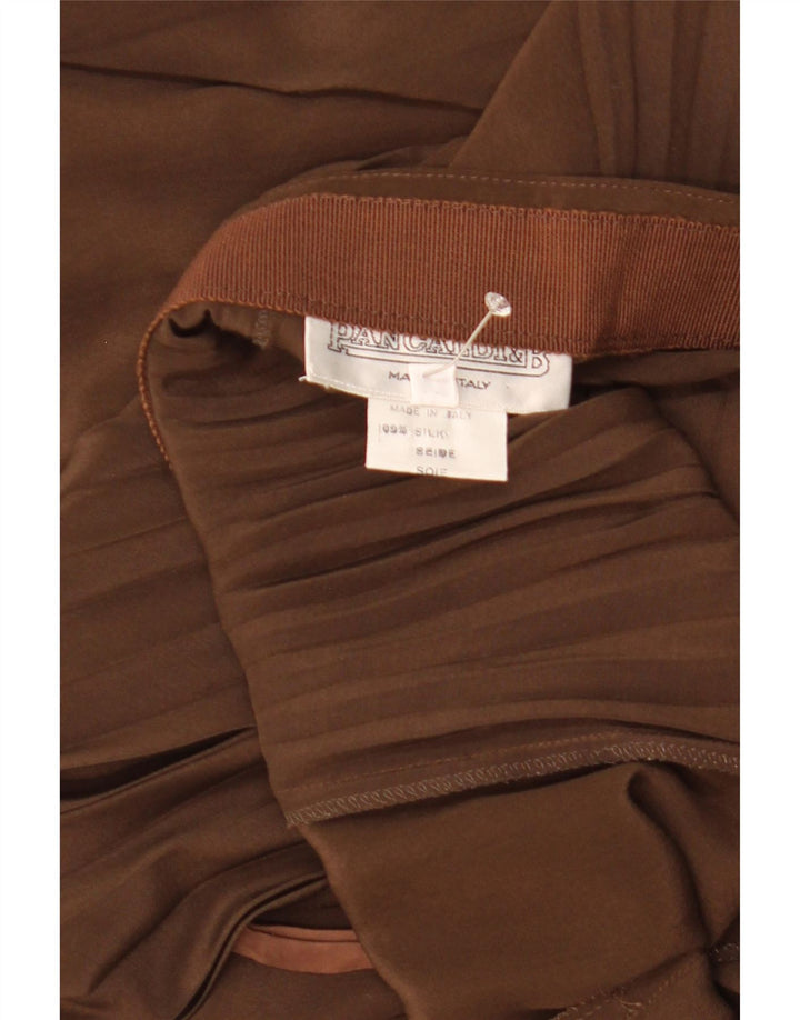Gonna Plissettata Donna Pancaldi&B W32 Large Marrone Seta