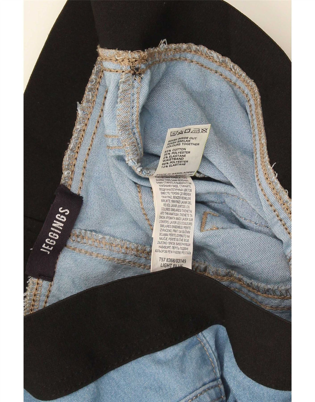Jeans Jeggings da donna Marks & Spencer UK 12 Medium W30 L26 Blu Colourblock