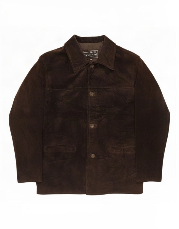 Giacca blazer da uomo a 4 bottoni Lavorazione Artigiana UK 36 Small Marrone