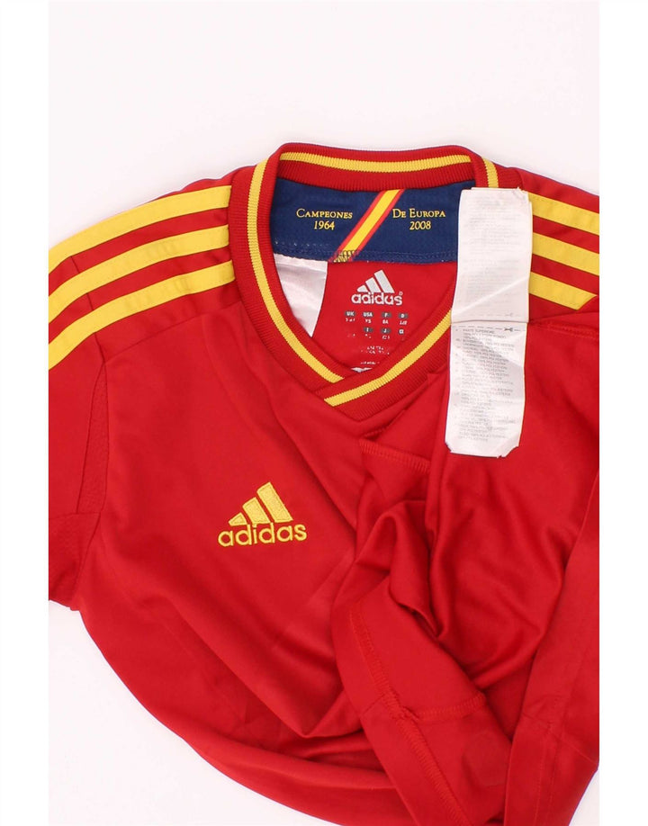 Maglietta Adidas Climacool da ragazzo, 7-8 anni, in poliestere a righe rosse