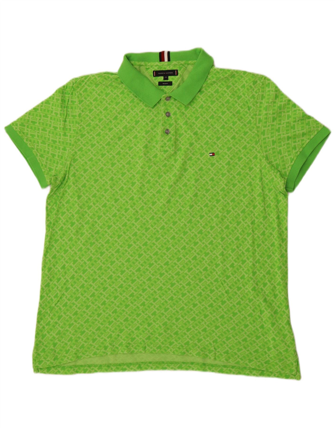 Polo da uomo con vestibilità regolare grafica Tommy Hilfiger 2XL cotone verde