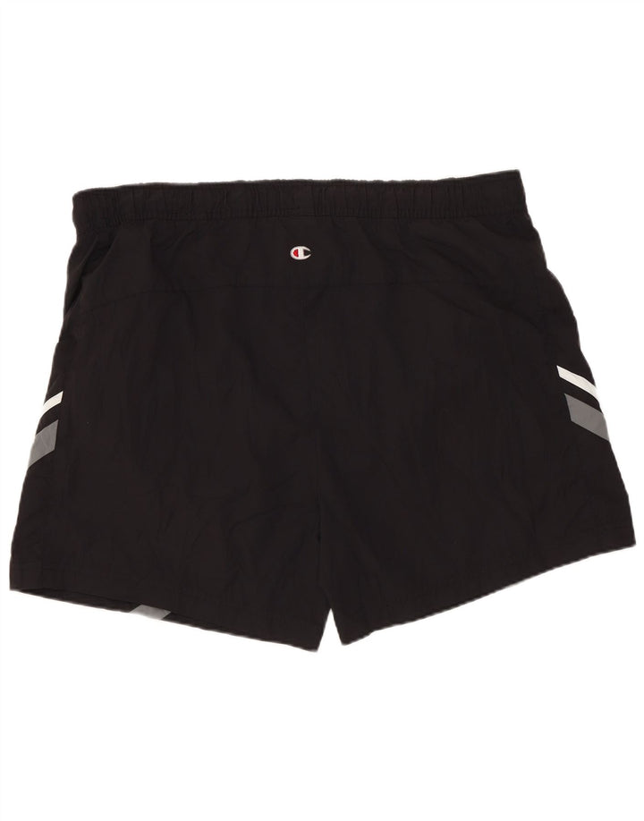 CHAMPION Pantaloncini da bagno da uomo Grandi in poliestere color block nero