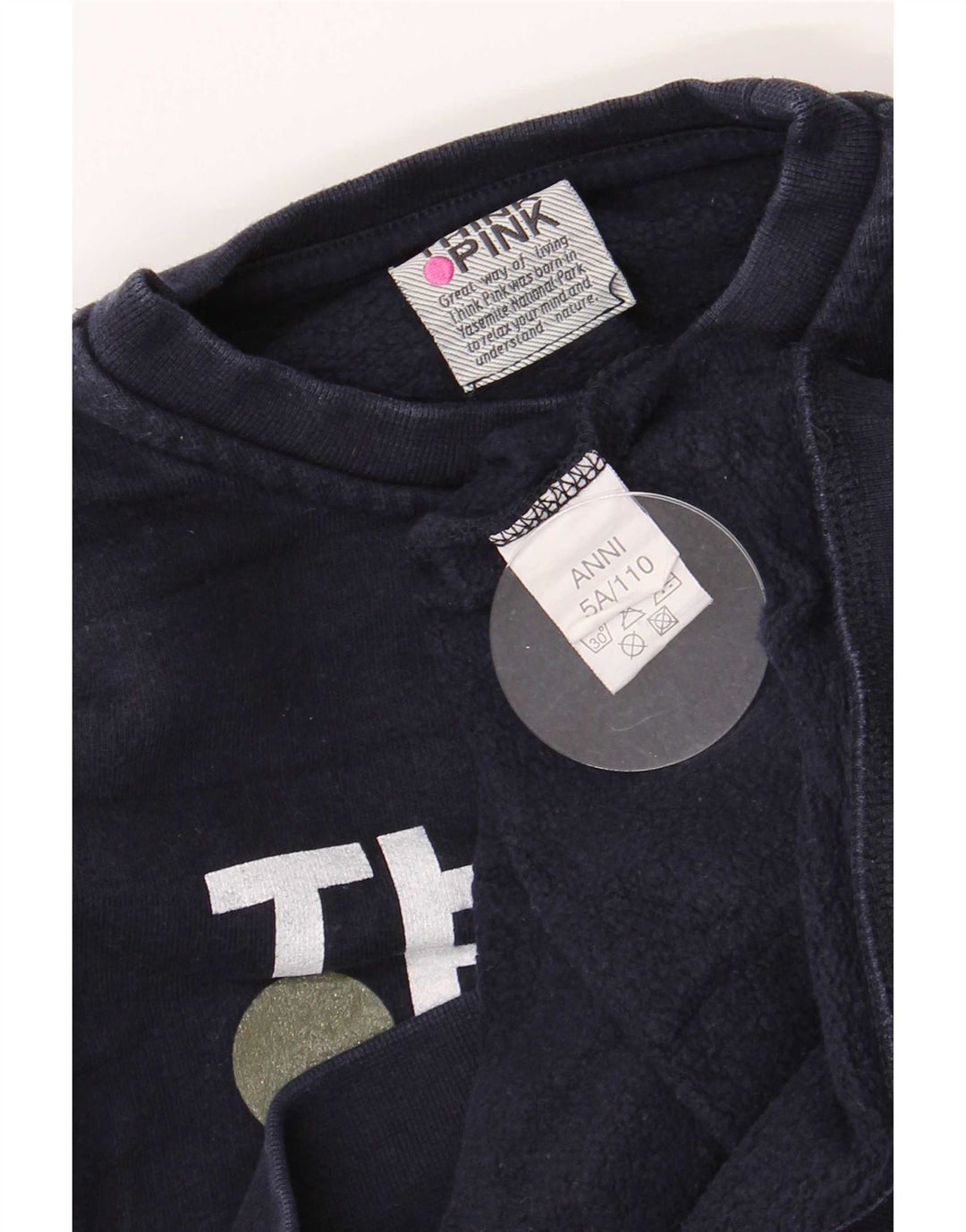 Felpa con vestibilità regolare grafica Think Pink per ragazzi 4-5 anni blu navy